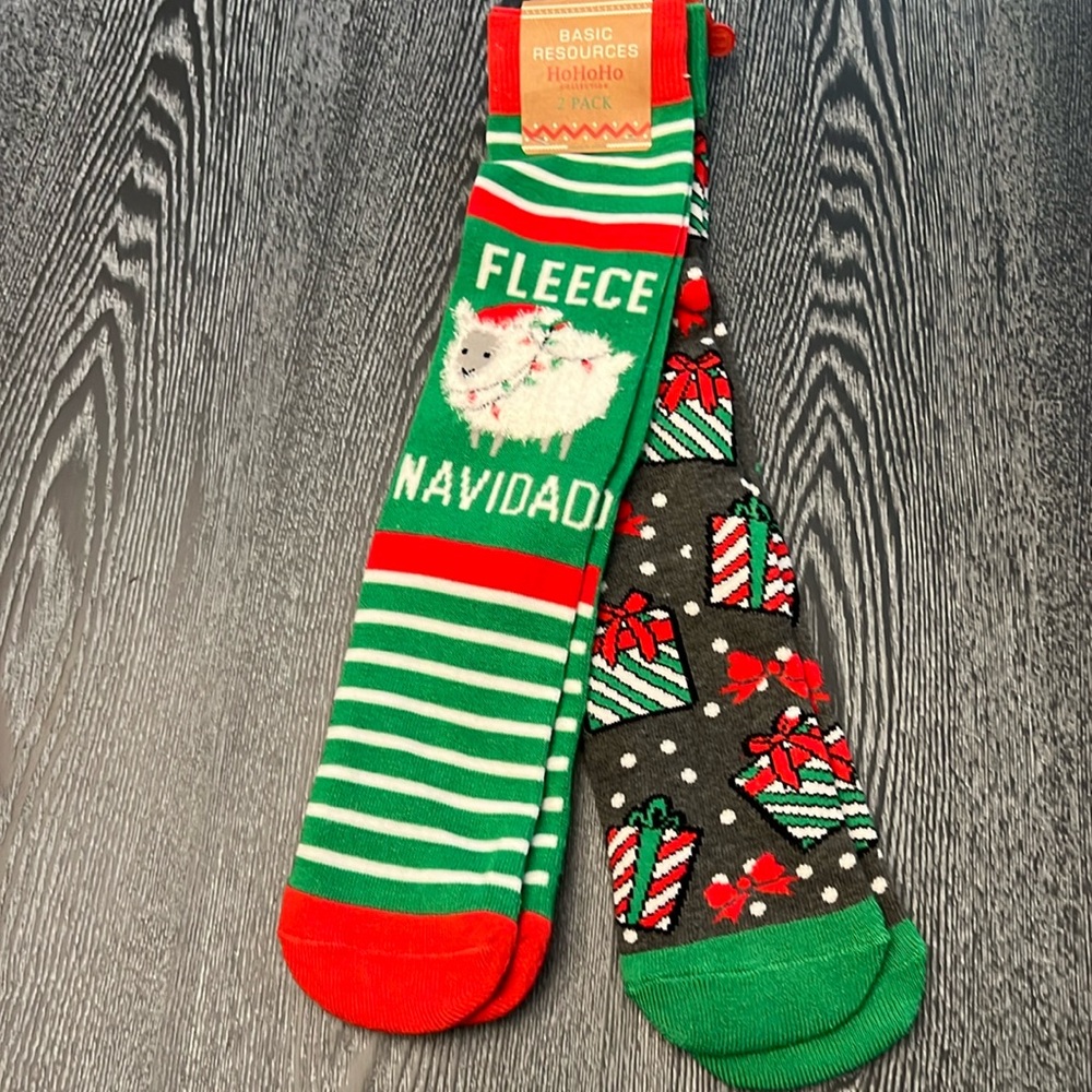 Basic Resources HoHoHo Christmas/Holiday Sock Collection- 2 pair